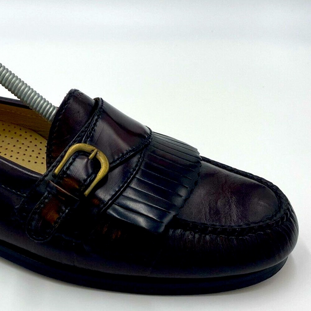 Cole Haan Leather Buckle Strap Slip On Loafers Burgundy 61656 Mens Sz 9.5 D - Picture 9 of 12
